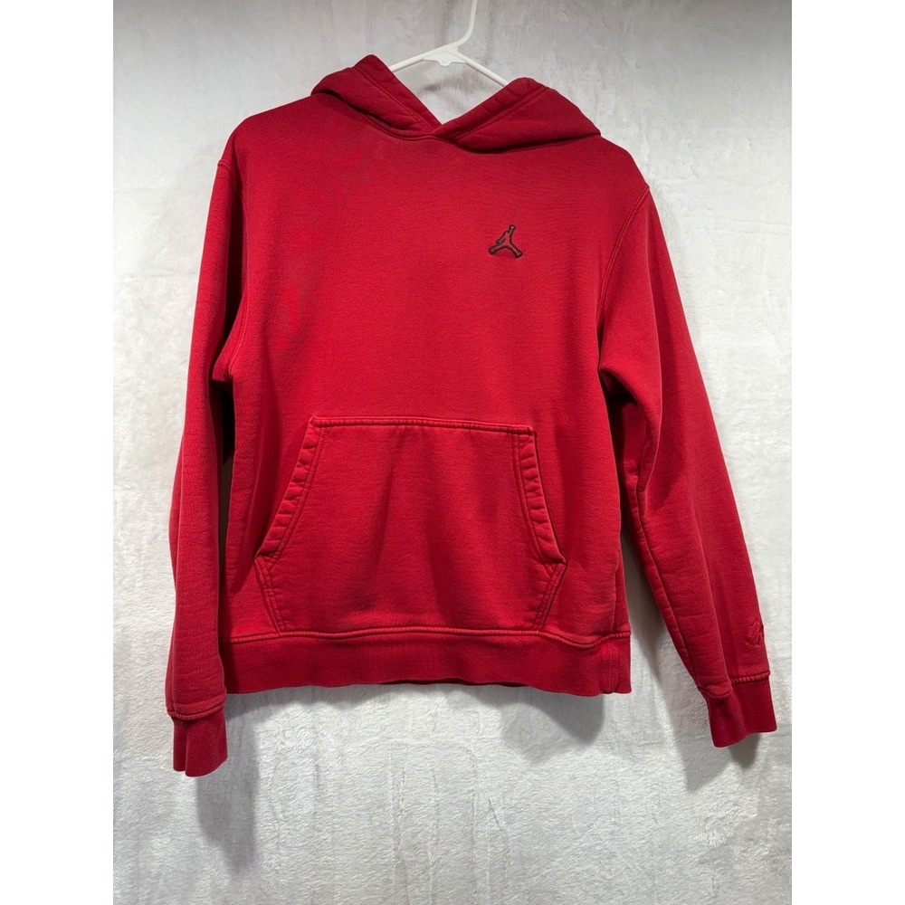 Jordan Mens Red Jumpman Embroidered Fleece Hoodie Sweatshirt Size S‎ Small